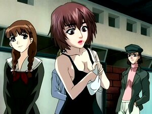 Lesbiennes d'anime se frottant les seins ronds. Lesbiennes d'anime se