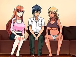 Une mignonne hentai à gros seins baise à la maison
