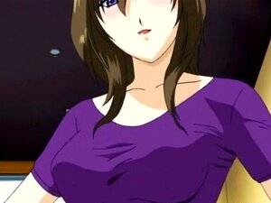 Anime japonais aux gros seins léchant une bite raide. Anime japonais