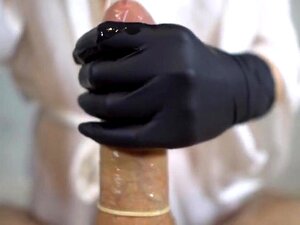 Gants en latex ébène branlette en caoutchouc avec FLESHLIGHT clair