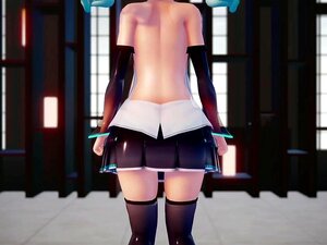 hatsune miku danse et chante en se déshabillant