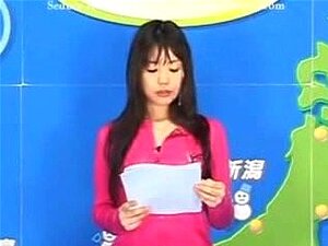 Asiatique Bukkake TV Weathergirl