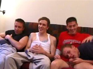 Un twink hétéro amateur en groupe