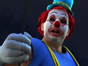 Un clown en 3D suce et baise en plein air